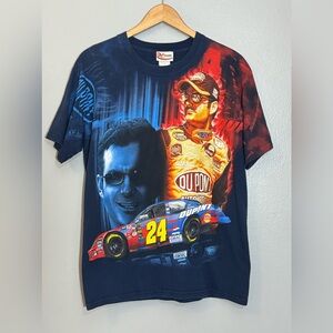 Vintage Chase Authentics NASCAR Jeff Gordon All Over Double Sided Print Tee | M